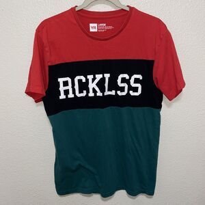 Young & Reckless Men’s Short Sleeve Shirt Size L Red/Green